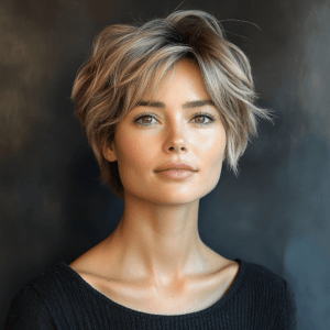 Balayage mechas rubias pelo corto