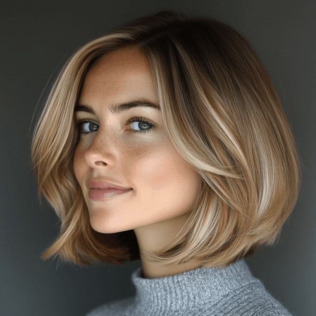 Balayage mechas rubias pelo corto
