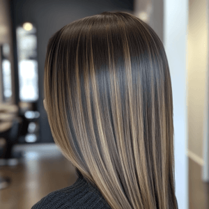 Mechas balayage para morenas pelo liso