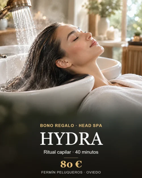 Regalo de Navidad para mujer en Oviedo: ideas de belleza y experiencias 4 Bono regalo HYDRA de Head Spa en Oviedo: ritual capilar · 40 minutos, 80 €