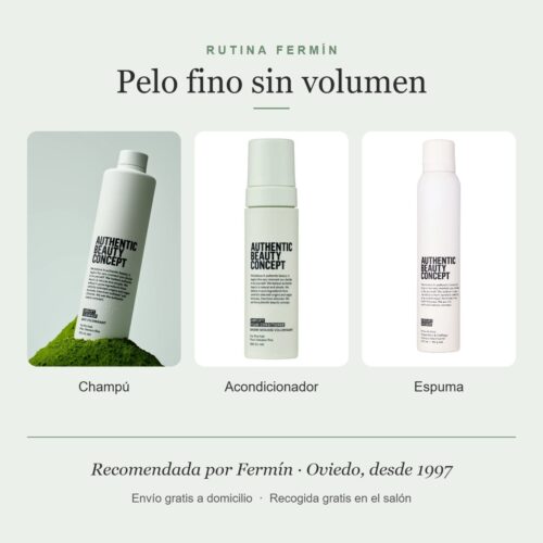 Rutina Fermín para pelo fino sin volumen: champú, acondicionador y espuma Amplify